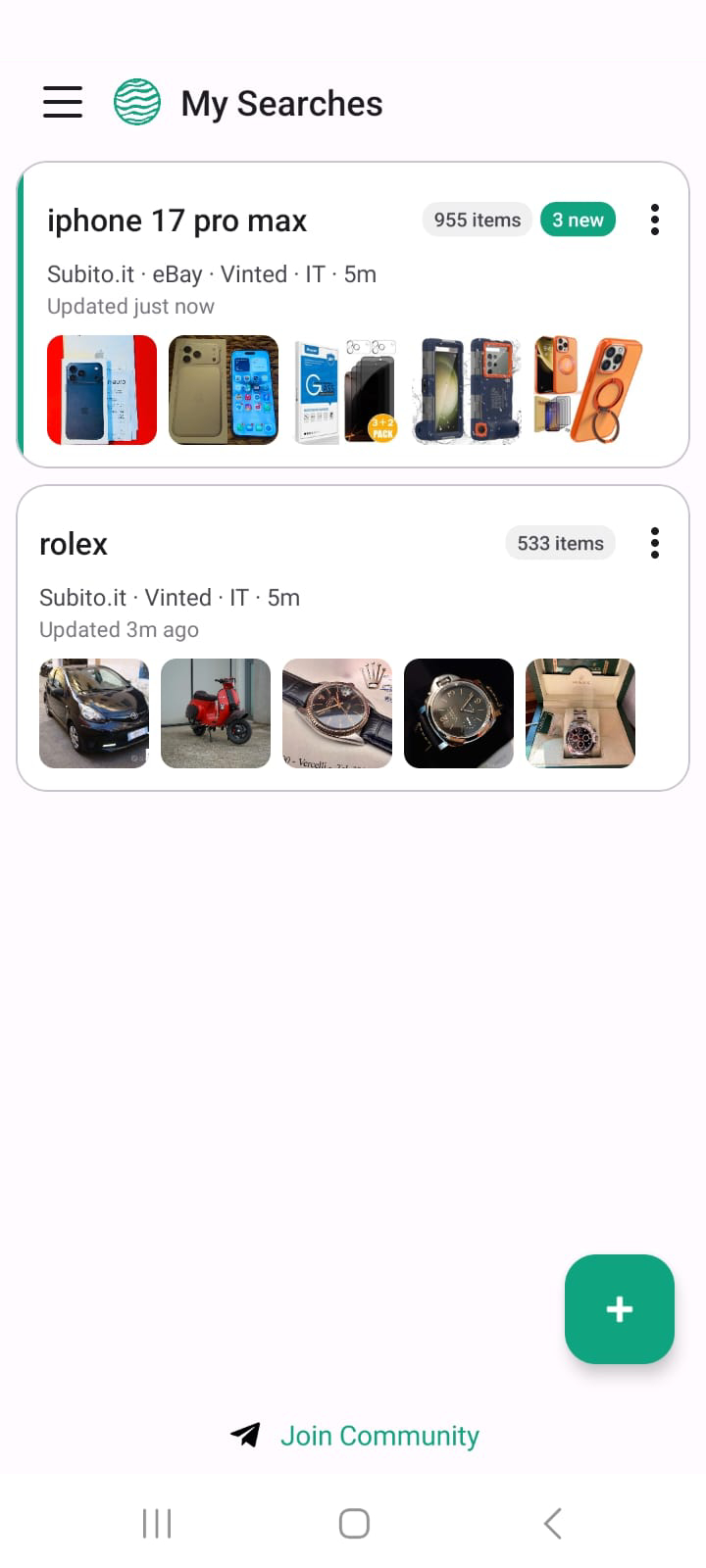 Facebook Marketplace alerts